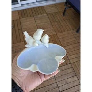 Antique Bavaria Made Western Germany Hand Made Porcelain Bird Figurines Ashtray